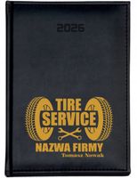 KALENDARZ A4 2026 DZIENNY terminarz z nadrukiem TIRE SERVICE NAZWA FIRMY