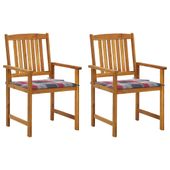 Krzesła ogrodowe z poduszkami, 2 szt., drewno akacjowe