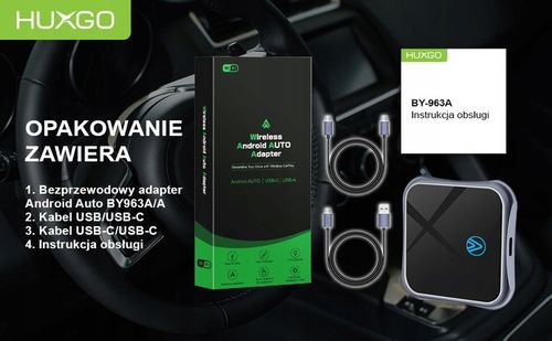 HUXGO bezprzewodowy adapter samochodowy do Android Auto na Arena.pl