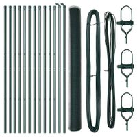 Ogrodzenie z słupkami Zielony 1.6 x 25 m Stal pokryta PCV