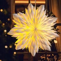 Podświetlana wisząca gwiazda bożonarodzeniowa, papierowa dekoracja 3D 45 cm