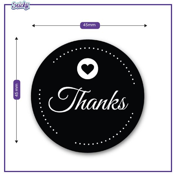 Naklejki THANKS ozdobne 10 sztuk na prezenty zdjęcie 3