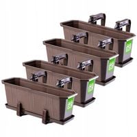 KADAX 4x Skrzynka Balkonowa 40cm Doniczka Uchwyty