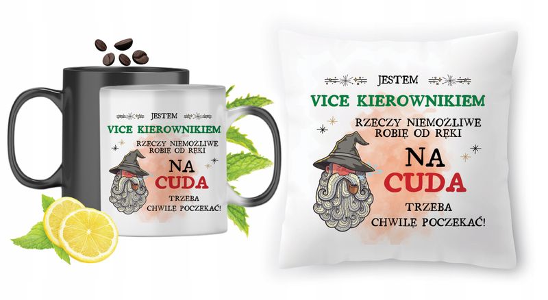 Dla Vice Kierownika Zestaw Kubek Magiczny + Poduszka Z Nadrukiem Ze Zdjęcie zdjęcie 1