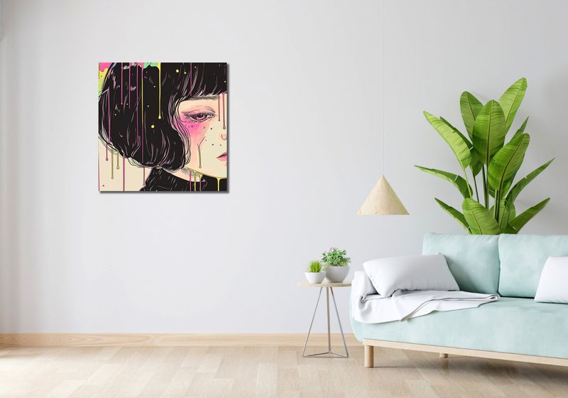 Obraz 70x70cm Strugi Kolorów zdjęcie 2