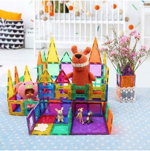 ZESTAW DUŻE KLOCKI MAGNETYCZNE KONSTRUKCYJNE 3D PANELE MAGNETIC TILES 45 na Arena.pl