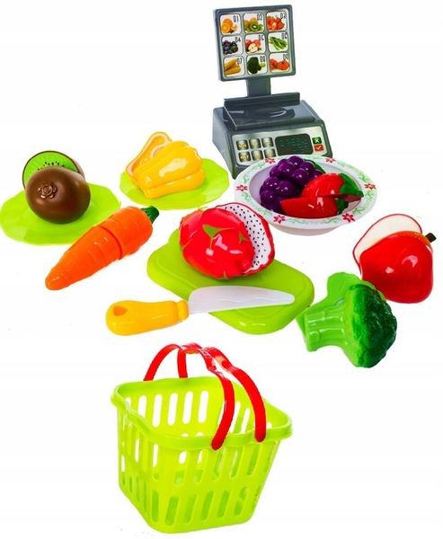 LT118 KOSZYK Z OWOCAMI I WARZYWAMI NA RZEPY DO KROJENIA owoce warzywa zdjęcie 2