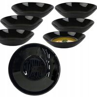 6x TALERZE OBIADOWE GŁĘBOKIE CZARNE OKRĄGŁE TALERZ NA ZUPĘ SZKŁO OPALOWE