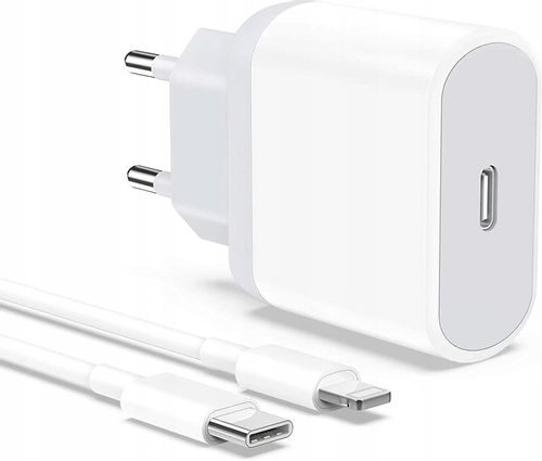 SZYBKA ŁADOWARKA DO IPHONE KOSTKA 20W + KABEL 1M / USB-C - IPHONE LIGHTING na Arena.pl
