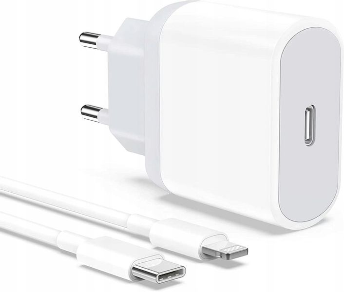 SZYBKA ŁADOWARKA DO IPHONE KOSTKA 20W + KABEL 1M / USB-C - IPHONE LIGHTING zdjęcie 3