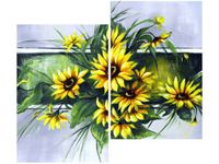 80X70CM SŁONECZNIKI DUO OBRAZ