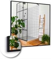 LUSTRO 50x50 W CZARNEJ RAMIE ALUMINIOWEJ MAT LOFT BEZ OŚWIETLENIA LOFTOWE