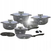 KOMPLET GARNKOW MARMURKOWYCH CERAMICZNY14 SZT SZARY