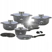 KOMPLET GARNKOW MARMURKOWYCH CERAMICZNY14 SZT SZARY
