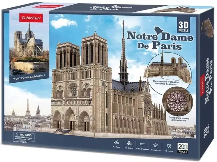 Puzzle 3D 293 elementy. Katedra Notre Dame de Paris zdjęcie 1