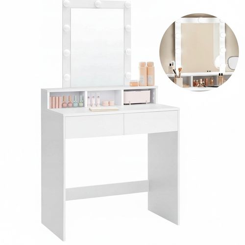 Toaletka biała lustro kosmetyczna oświetlenie 9 LED na Arena.pl