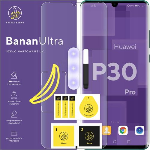 Szkło hartowane UV BananUltra na cały ekran do Huawei P30 Pro na Arena.pl
