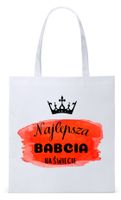 Dla Babci Babuni Prezent Torba Eco Biała Shopper Z Nadrukiem Ze Zdjęciem