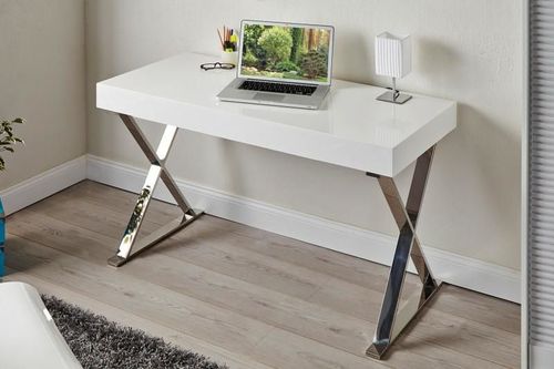 INVICTA biurko APPARTMENT II białe - MDF, chrom na Arena.pl