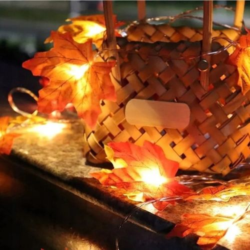 GIRLANDA ŚWIETLNA LAMPKI LED LIŚCIE KLONU DEKORACJE JESIENNE HALLOWEEN na Arena.pl