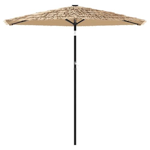 Parasol ogrodowy z LED, stalowy słupek, brązowy, 223x223x213 cm na Arena.pl