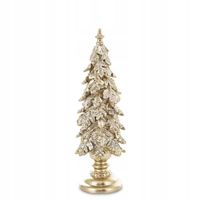 Choinka ceramiczna złota liście dębu na postumencie wąska 25 cm