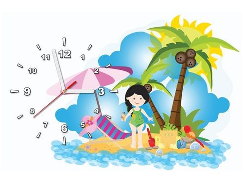 60CM 40CM ZEGAR OBRAZ POPOŁUDNIE PLAŻY DRUK PŁÓTNO RAMA na Arena.pl