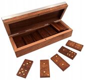 Domino Drewniane w Pudełku z Aluminiowym Topem Gra Klasyczna DO-017