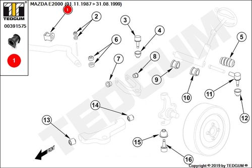 MAZDA E2000 GUMA STABILIZATORA PRZEDNIEGO 06 83-04 na Arena.pl