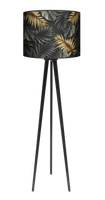 Lampa podłogowa - trójnóg drewniana duża - Gold Aloha (złoto-czarna)