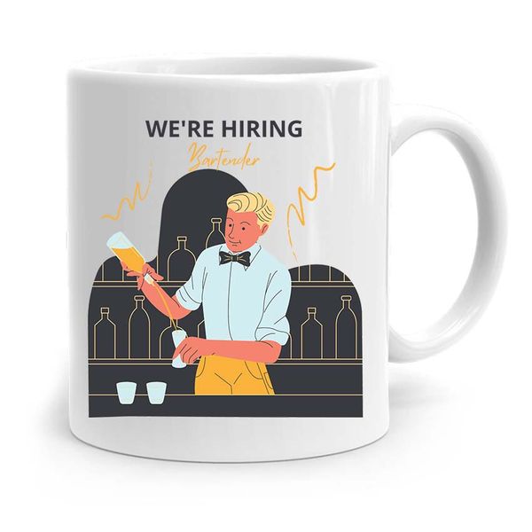 Kubek Prezent Dla Barmana We're Hiring Bartender Z Nadrukiem Ze Zdjęciem zdjęcie 1