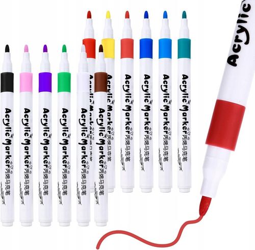 MARKERY AKRYLOWE 24 KOLORY PISAKI FLAMASTRY DO KAMIENI DREWNA TKANIN SZKŁA na Arena.pl