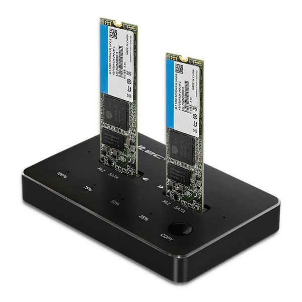 Qoltec Stacja dokująca dysków 2x SSD M.2 SATA NGFF USB typ C zdjęcie 1