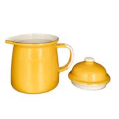Dzbanek Emaliowany 0,5 l Żółty z Dekielkiem Sosjerka Na Kuchenkę Handmade