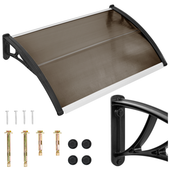 Daszek nad drzwi zadaszenie 150 x 80 cm brązowy