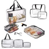 Funkcyjna kosmetyczka przezroczysta 3w1 podróżna turystyczna duża zestaw