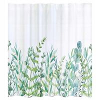 ZASŁONA KURTYNA PRYSZNICOWA POLIESTER 180X200 WZÓR LIŚCIE ŁĄKA ZIELEŃ