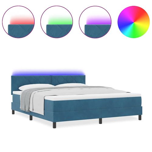 Łóżko sprężynowe z materacem granatowy 180 x 200 cm Aksamit na Arena.pl