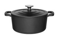 GARNEK ŻELIWNY KOCIOŁEK DO GOTOWANIA POTRAW CZARNY Z POKRYWKĄ Ø 20 cm 3,3l