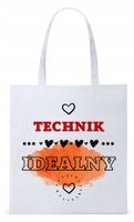 Torba Biała Eco Shopper Dla Technika Prezent Z Nadrukiem Ze Zdjęciem