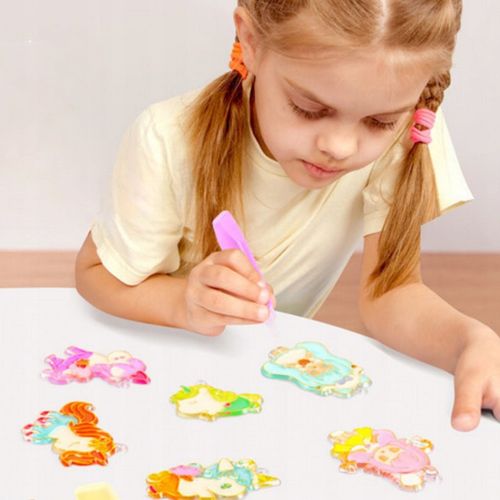 ZESTAW DO ROBIENIA BRELOCZKÓW dla dzieci DIY breloczki 12 szablonów 12 farb na Arena.pl