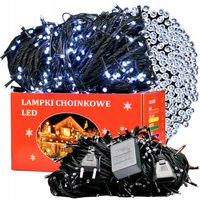 LAMPKI ŚWIATEŁKA NA CHOINKĘ ZEWNĘTRZNE WEWNĘTRZNE 300 LED ZIMNY BIAŁY MOCNE