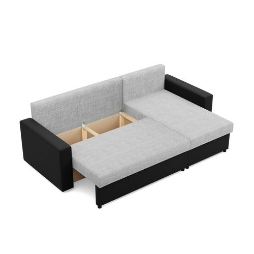 Narożnik uniwersalny, CAPERO, ekoskóra, 231cm, czarny, szary | TYLETEGOTU na Arena.pl