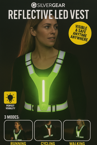 Odblaskowa kamizelka LED ładowanie USB 3 tryby światła unisex na Arena.pl