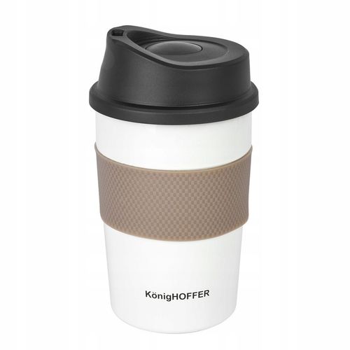 Czarny KUBEK TERMICZNY kawa na wynos MAŁY TERMOS 330ml PREMIUM na Arena.pl