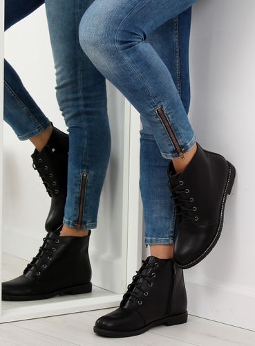 Botki sznurowane czarne 3085 BLACK - 41 na Arena.pl