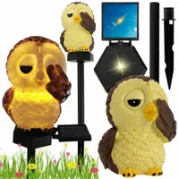 Lampa Solarna Ogrodowa SOWA LED Wodoodporna Wbijana Zewnętrzna Do OGRODU