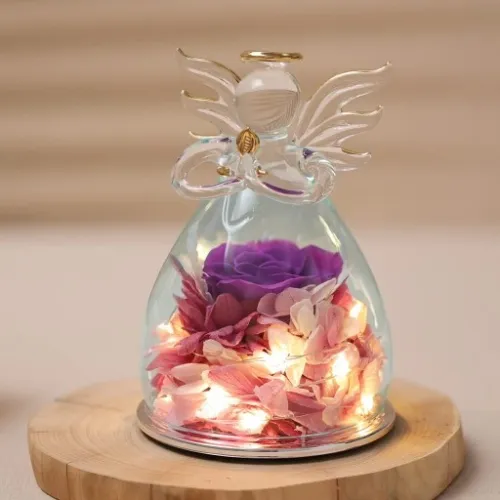 Wieczna Róża w Szkle Świecąca LED Prezent na Dzień Babci Walentynki Kobiety na Arena.pl