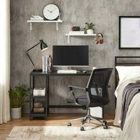 Biurko komputerowe czarne konsola półki 120 cmBiurko komputerowe czarn