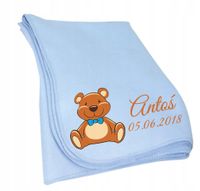 Kocyk HAFT z IMIENIEM metryczką napisem 100x75cm